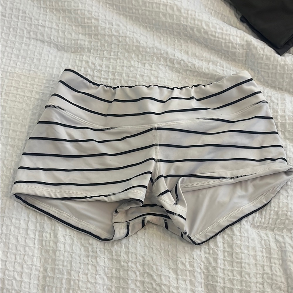 Striped White and Black Shorts